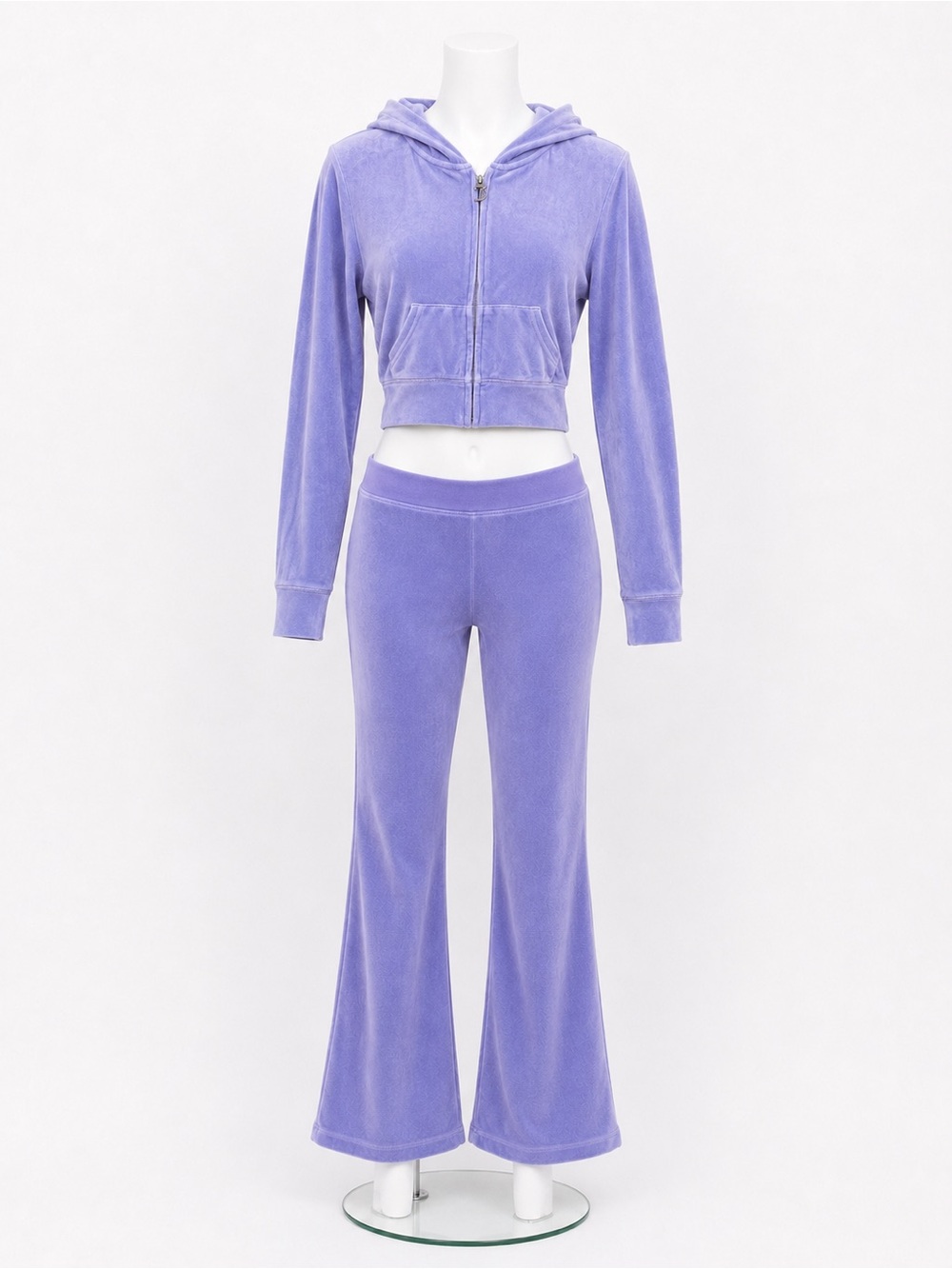 Juicy Couture Lavender Velour Flared Track Pants